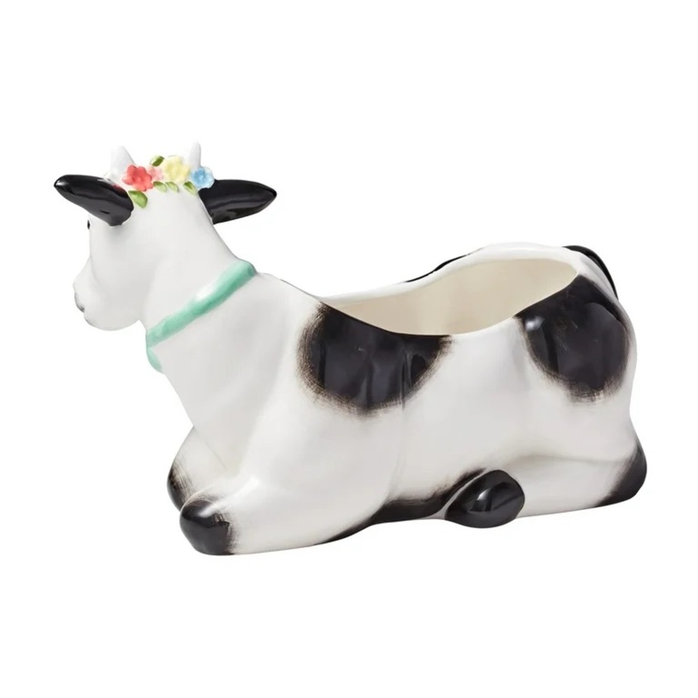 2023 🌺 New Pioneer Woman Black & White Cow Ceramic Planter - Picture 8 of 10